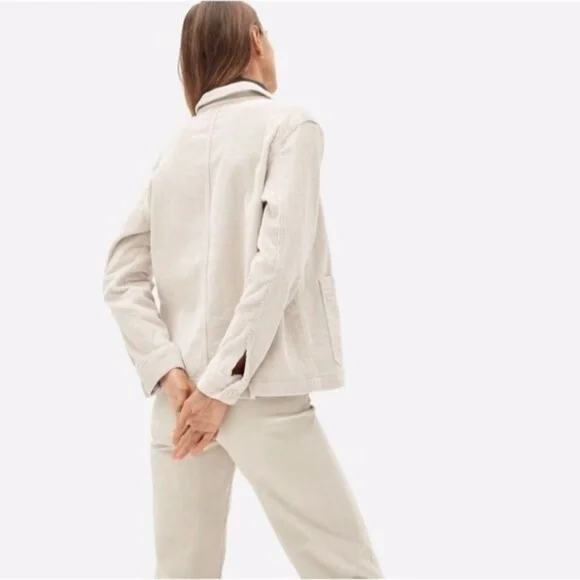 EVERLANE Women's Corduroy Chore Jacket Shacket in Bone Large - Picture 2 of 15